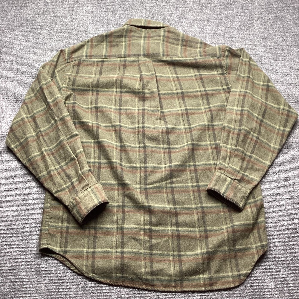 Vintage Banana Republic Cabinwear Flannel Shirt Mens Medium Plaid Green Cotton - Picture 8 of 9